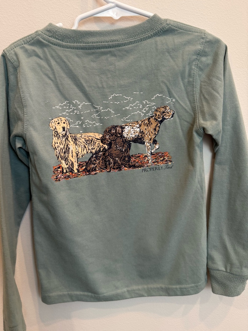 Properly Tied Hunting Dogs Long Sleeve Pima Cotton Tee Boys Size 2